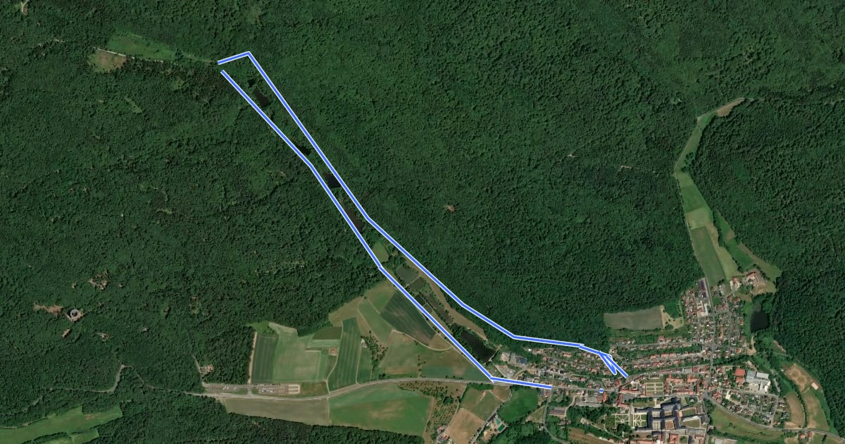 Маршрут Blaue Nordic Walking Strecke Ebrach на спутниковом снимке