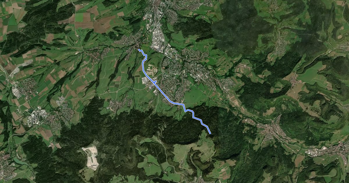 Маршрут blaue Raute Endingen - Weilstetten - HW1 на спутниковом снимке