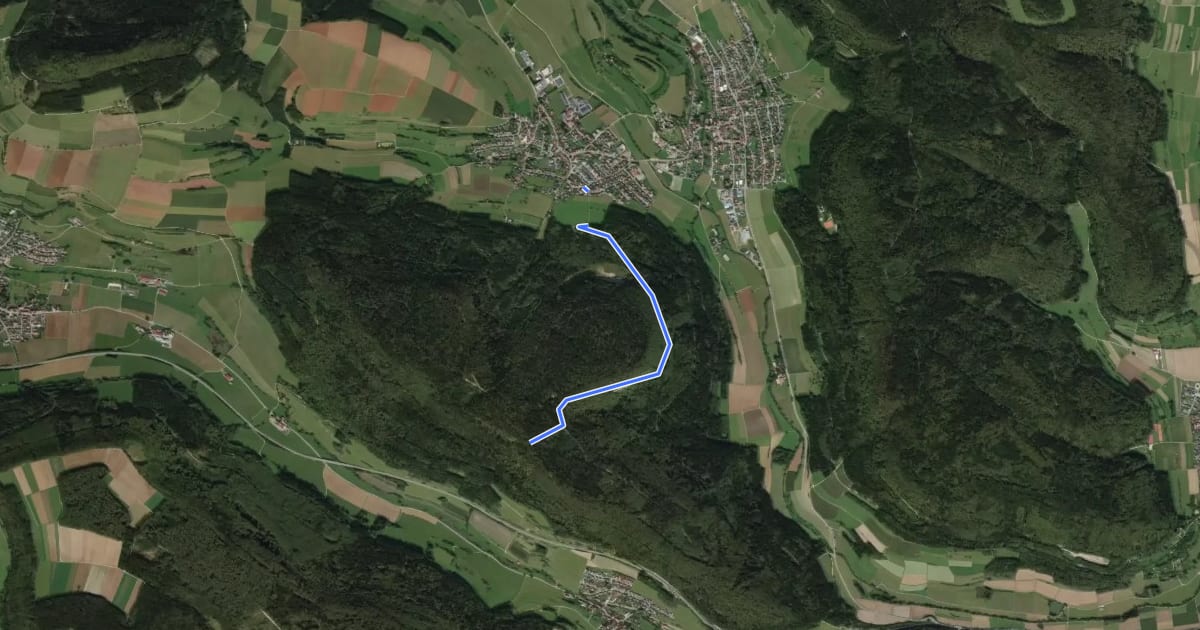 Маршрут blaue Raute Oberflacht на спутниковом снимке