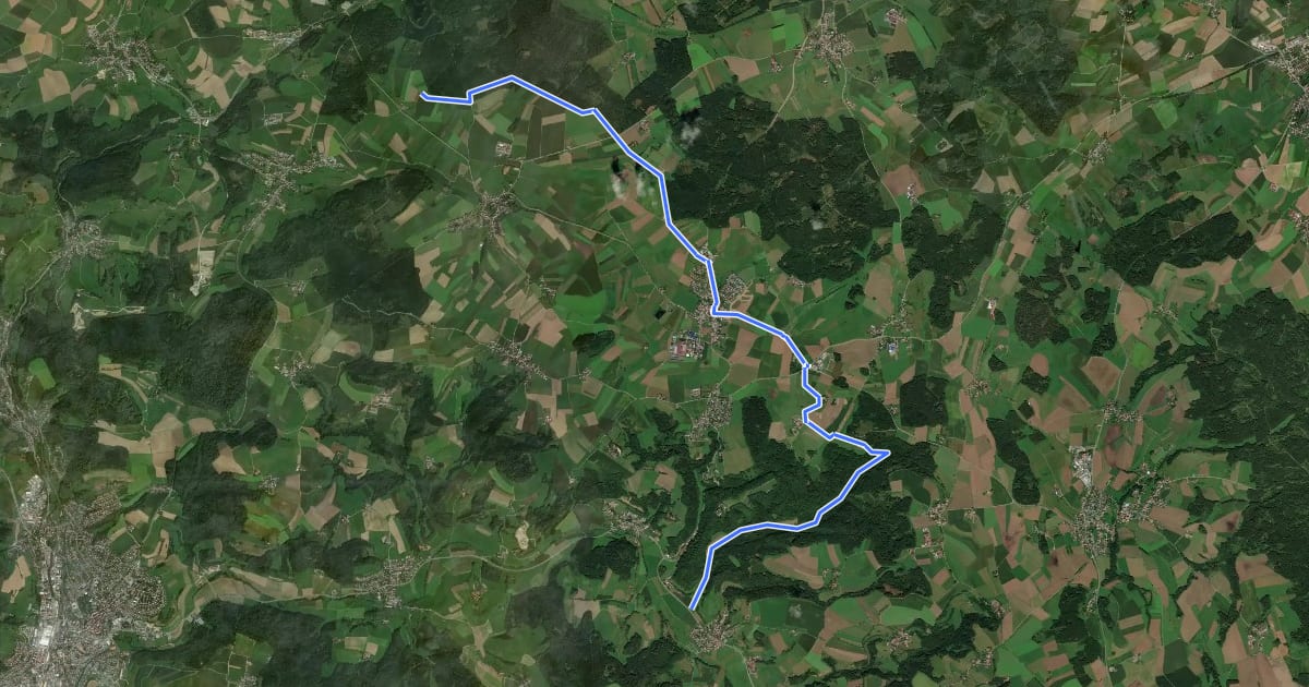 Маршрут blaue Raute Schwackenreute - Seelfingen на спутниковом снимке