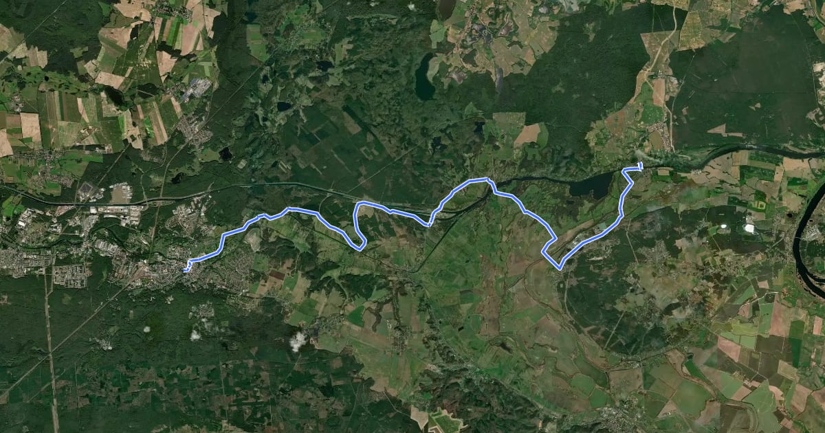 Маршрут Blauer Balken Eberswalde - Oderberg на спутниковом снимке