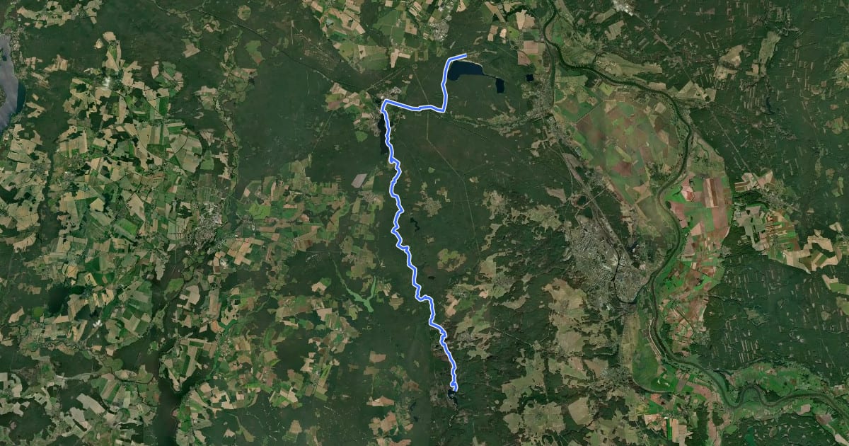 Маршрут Blauer Balken Helenessee - Wirchensee на спутниковом снимке