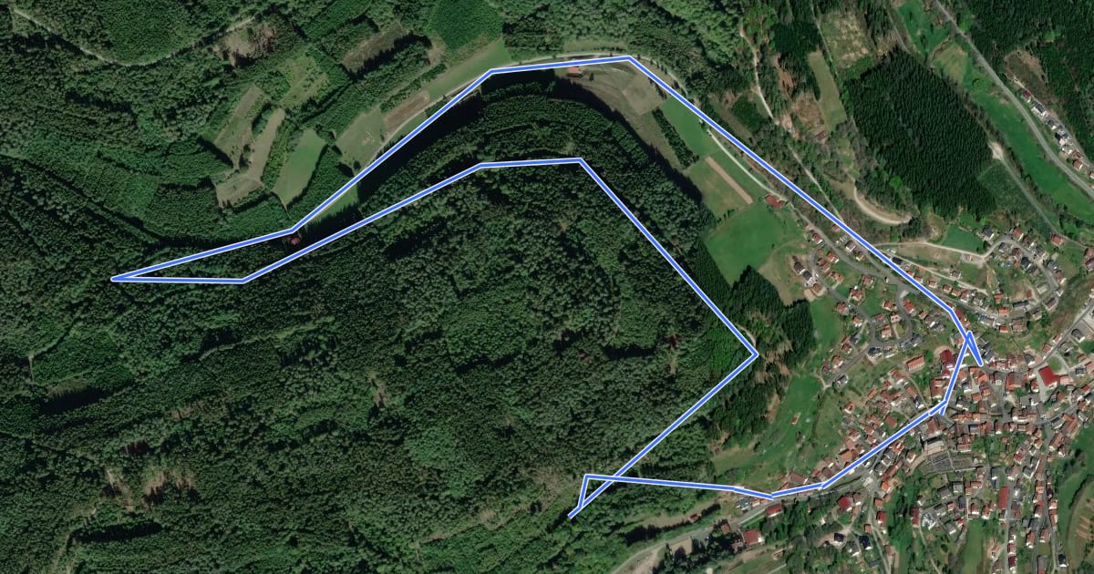 Маршрут Blauer Pilz, Rundwanderweg Fellen на спутниковом снимке
