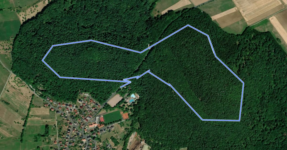 Маршрут Blauer Pilz, Rundwanderweg Rottenberg на спутниковом снимке