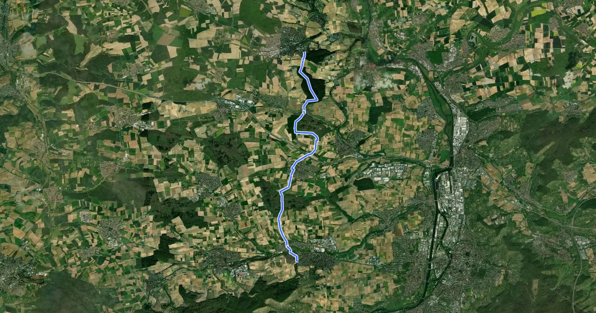 Маршрут Blauer Punkt, Bad Rappenau - Schluchtern на спутниковом снимке