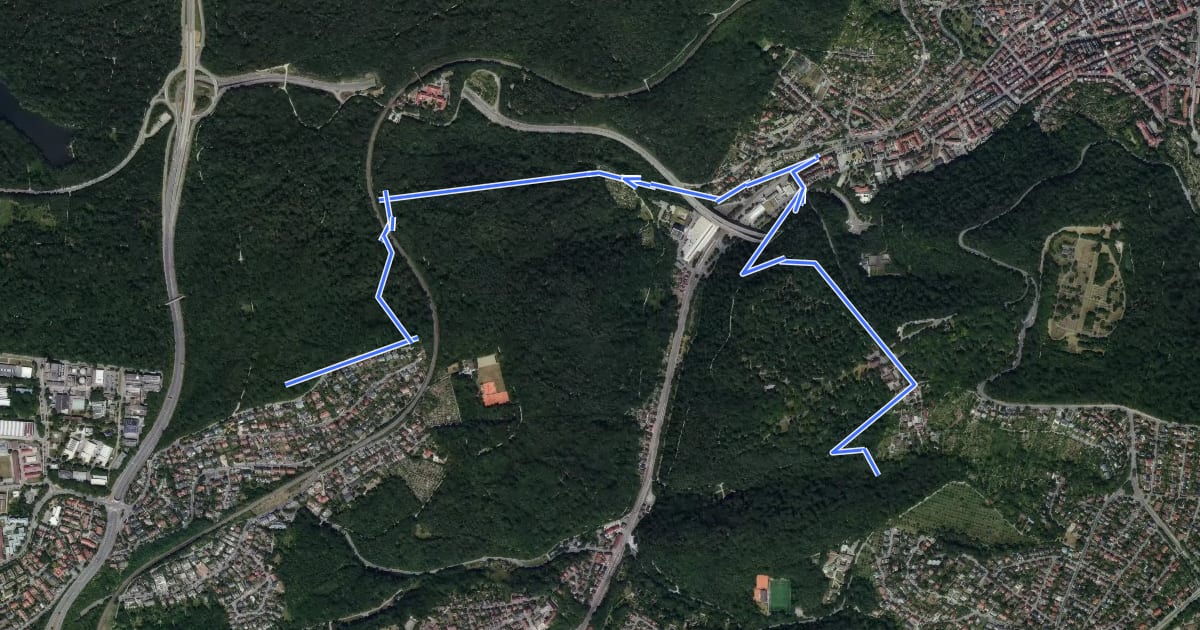 Маршрут Blauer Punkt Degerloch - Vaihingen Im Himmel на спутниковом снимке