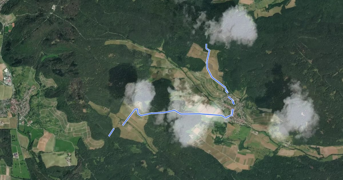 Маршрут Blauer Punkt, Füllmenbacher Hof - Häfnerhaslach - Rennweg на спутниковом снимке