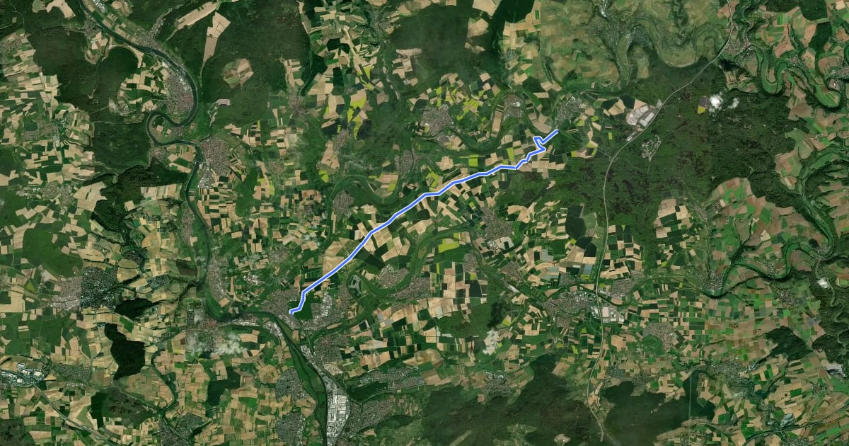 Маршрут Blauer Punkt, Hohe Straße, Bad Friedrichshall - Züttlingen на спутниковом снимке