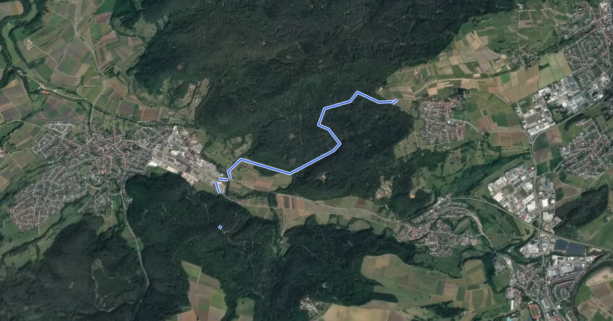 Маршрут blauer Punkt Weiler Berg Rangendingen - Bechtoldsweiler на спутниковом снимке