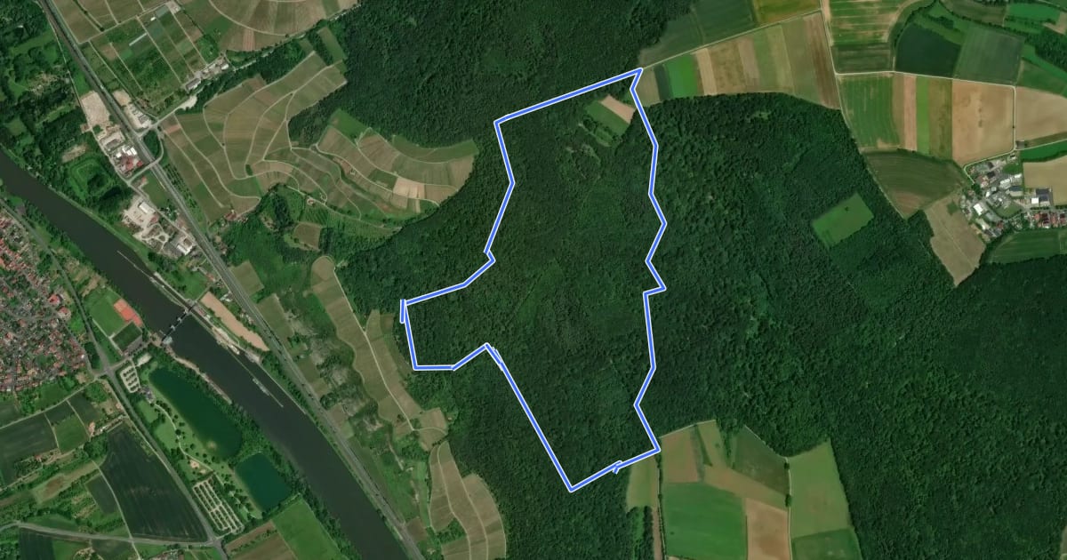 Маршрут Blauer Schmetterling im Edelmannswald на спутниковом снимке