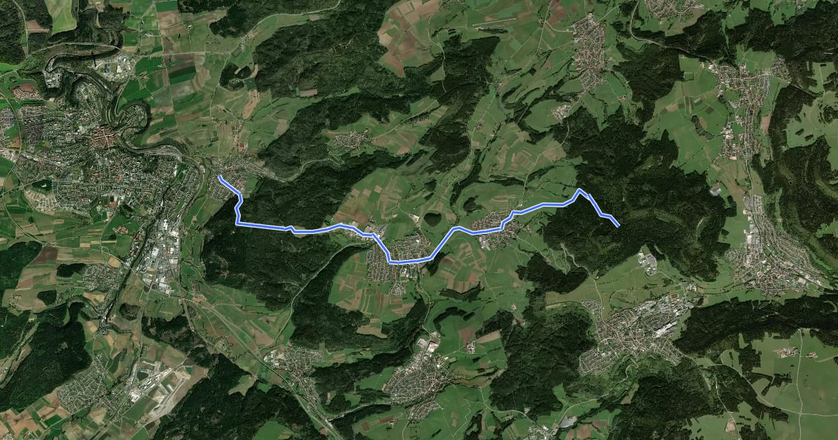 Маршрут blaues Dreieck Göllsdorf - Wilfingen на спутниковом снимке
