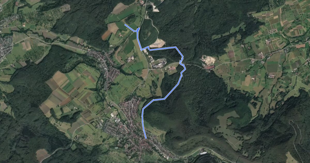 Маршрут blaues Dreieck, Gönningen - Käpfle - HW5 Alteburg на спутниковом снимке