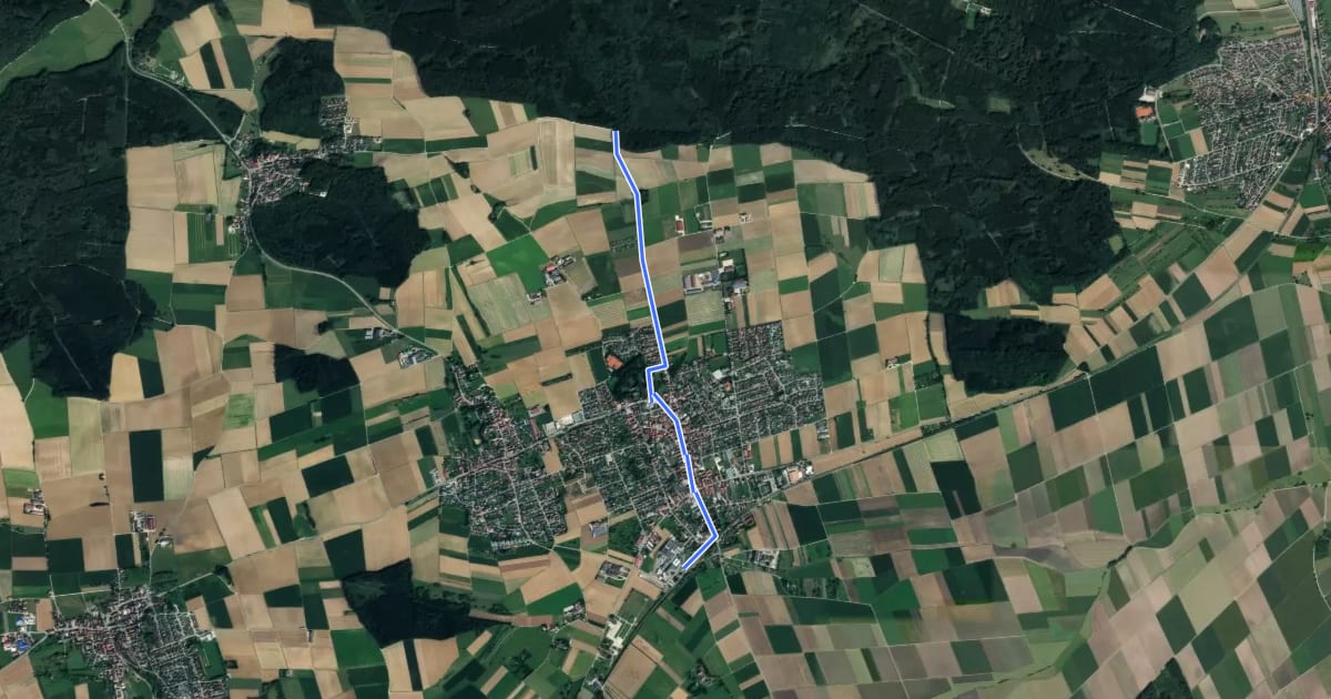 Маршрут blaues Dreieck Niederstotzingen - Albschäferweg на спутниковом снимке