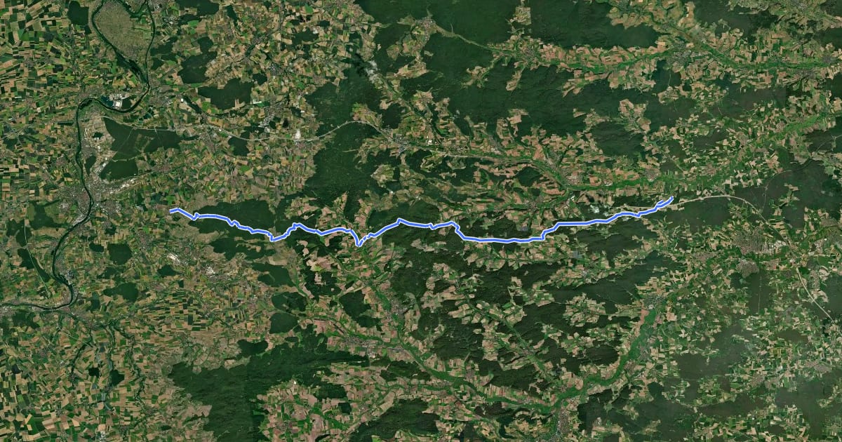 Маршрут Blaues Dreieck - von Rödelsee nach Weingartsgreuth на спутниковом снимке