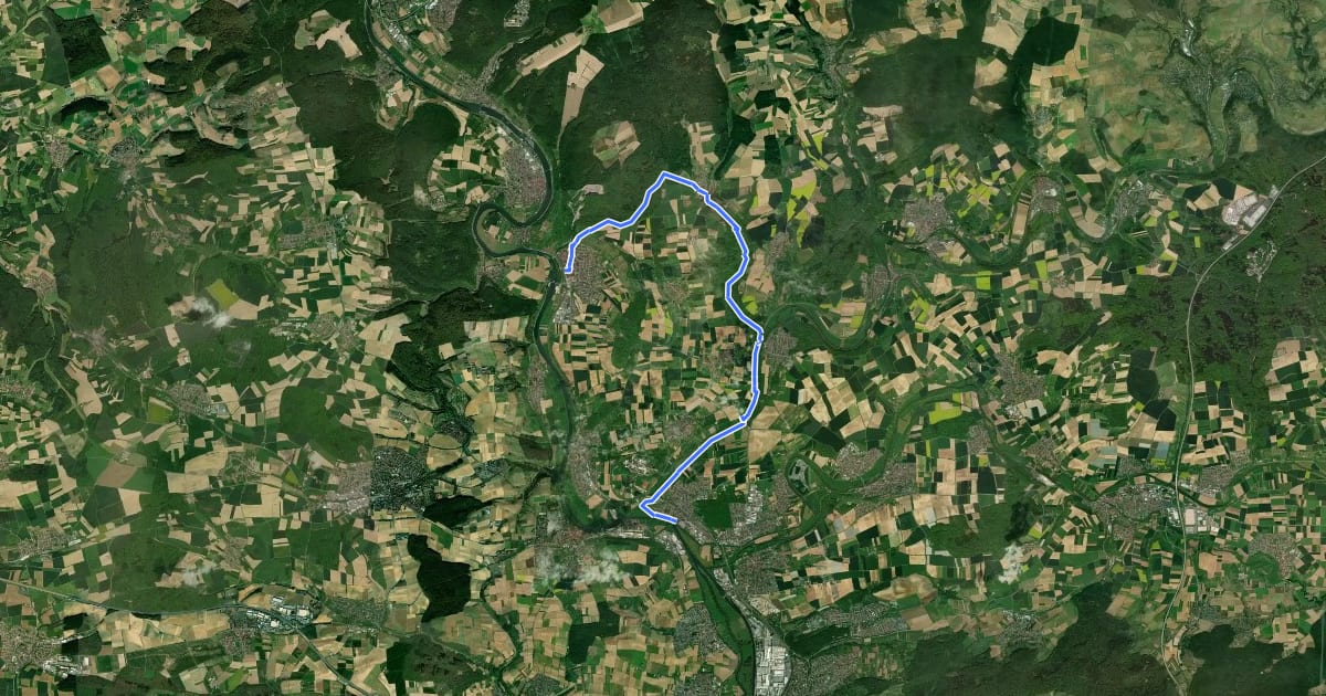Маршрут Blaues Kreuz, Wanderweg Gundelsheim - Untergriesheim - Bad Friedrichshall über Hummelberg на спутниковом снимке
