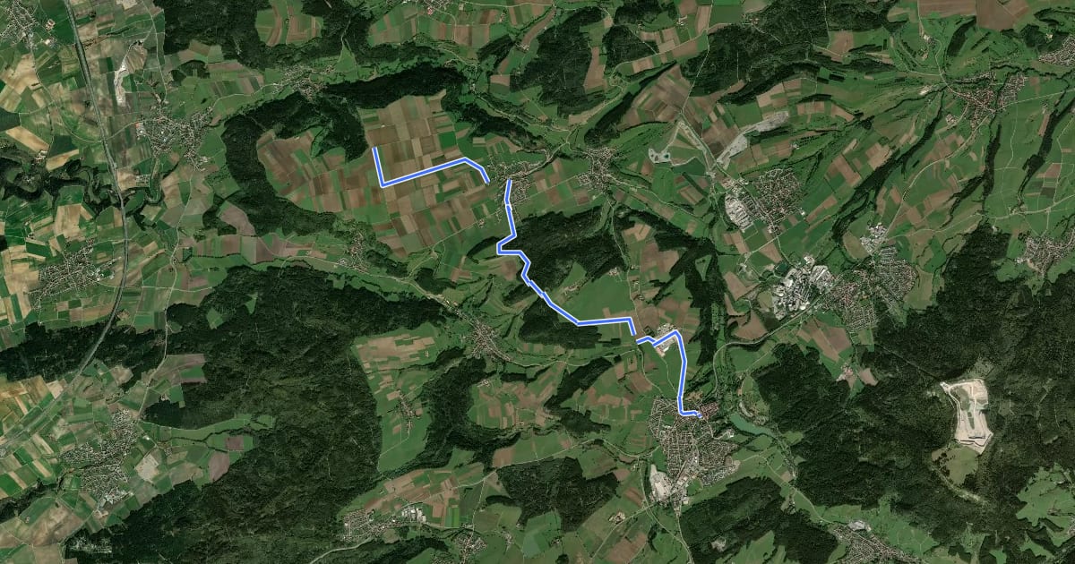Маршрут blaues Minus Täbingen - Schömberg на спутниковом снимке