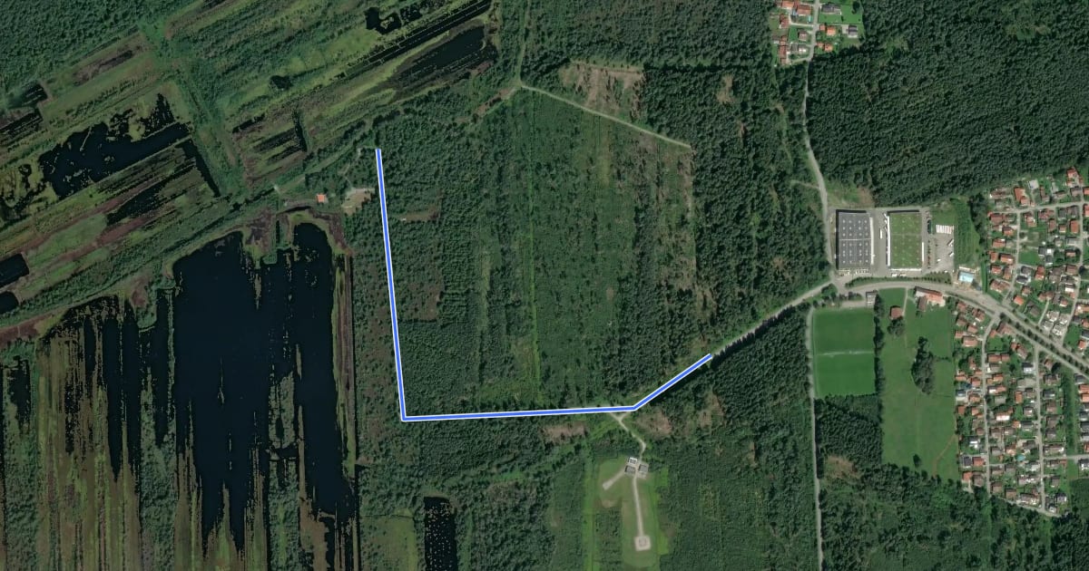 Маршрут Blaukehlchenweg на спутниковом снимке