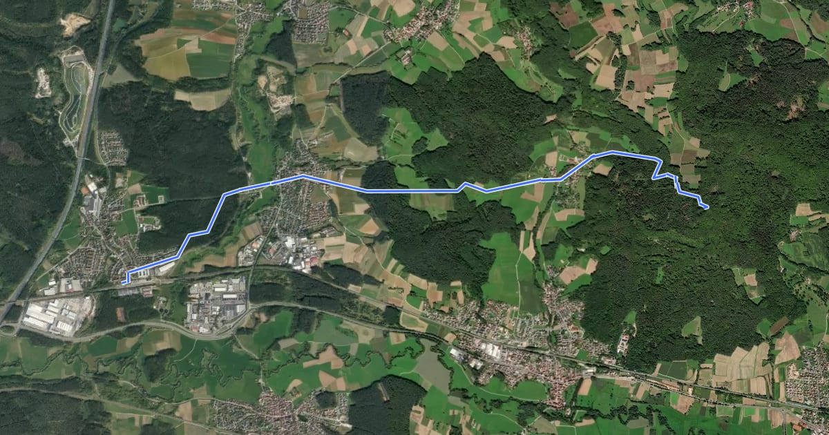 Маршрут Blaukreuz на спутниковом снимке