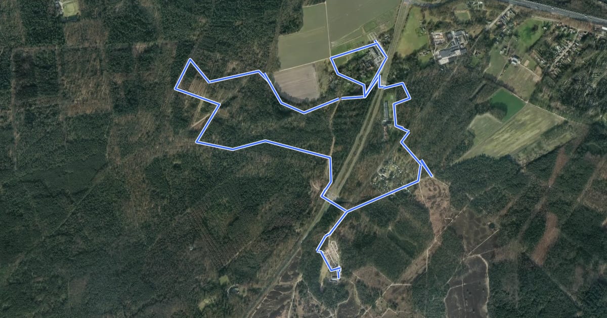 Маршрут Blauwe route на спутниковом снимке