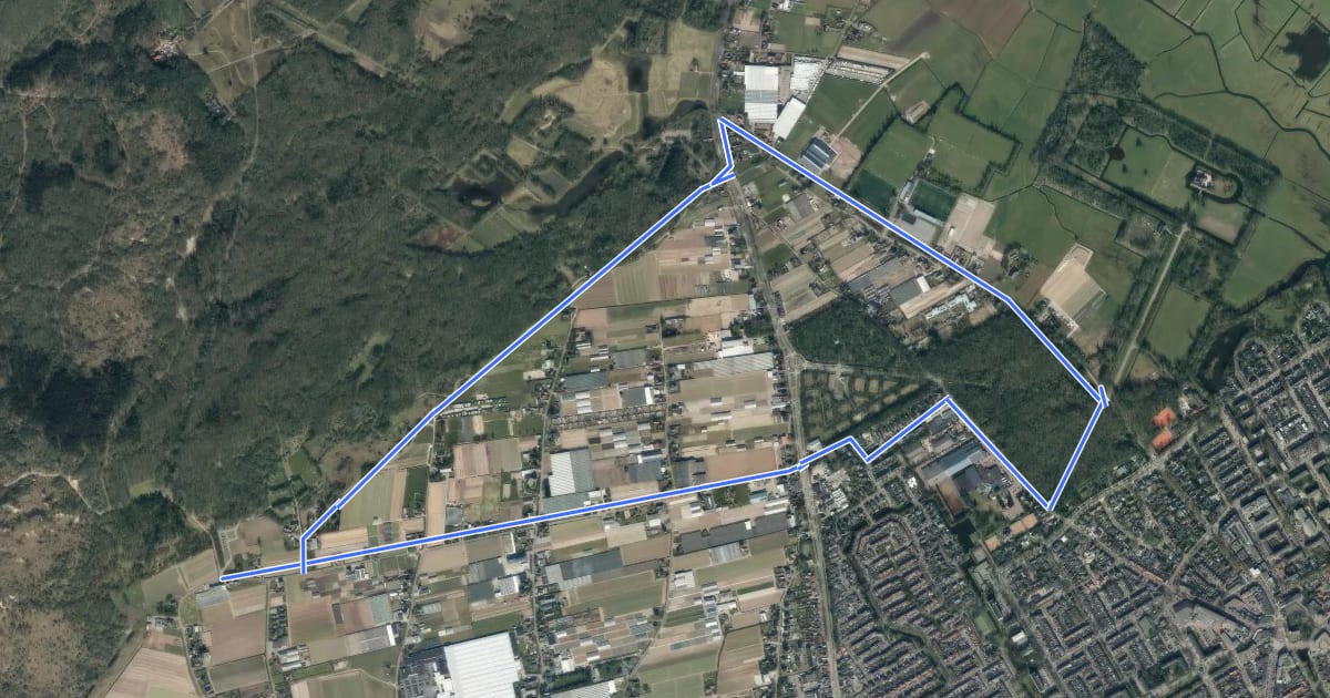 Маршрут Blauwe route на спутниковом снимке