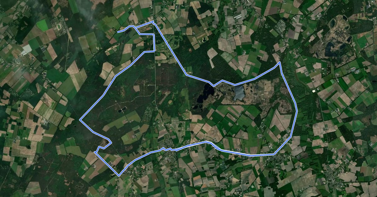 Маршрут Blauwe route на спутниковом снимке