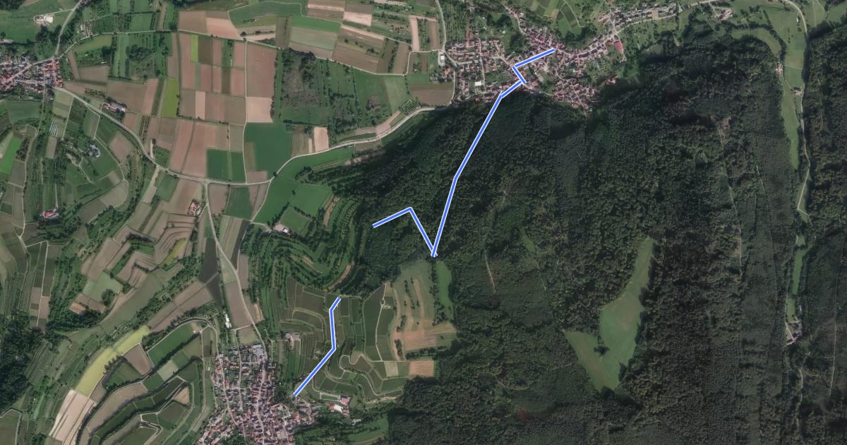 Маршрут Bleichheim Hubertuswinkel - Nordweil Herrenberg на спутниковом снимке