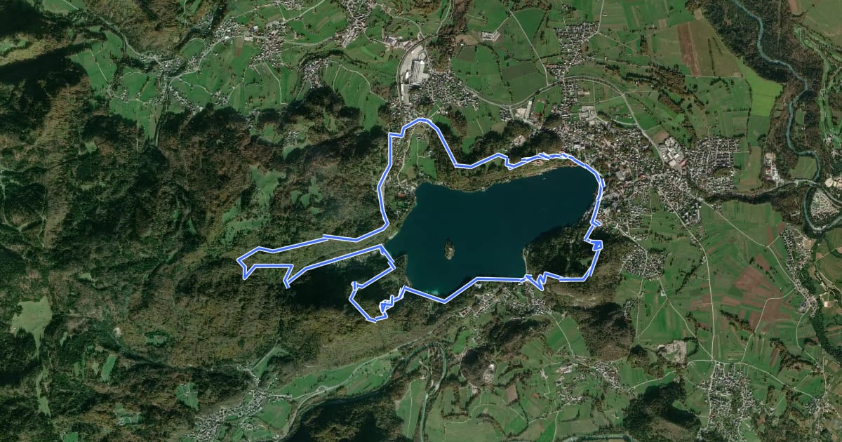Маршрут Blejski razgledni trail на спутниковом снимке