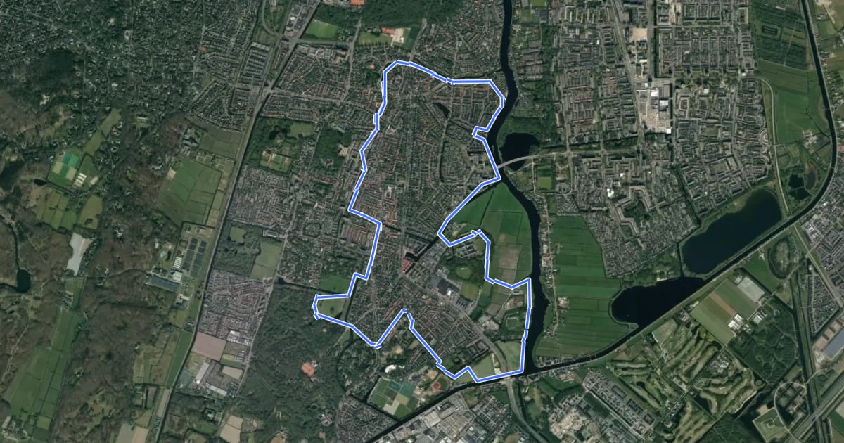 Маршрут Blekersroute на спутниковом снимке