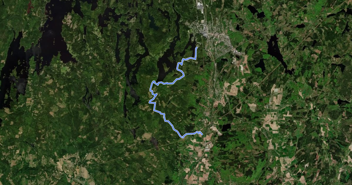 Маршрут Blekingeleden Etapp 3: Östafors–Halens camping на спутниковом снимке