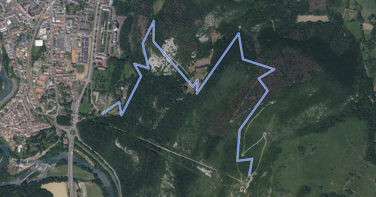 Маршрут Bleu на спутниковом снимке