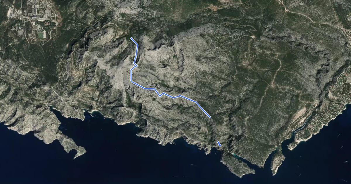 Маршрут Bleu 2 на спутниковом снимке