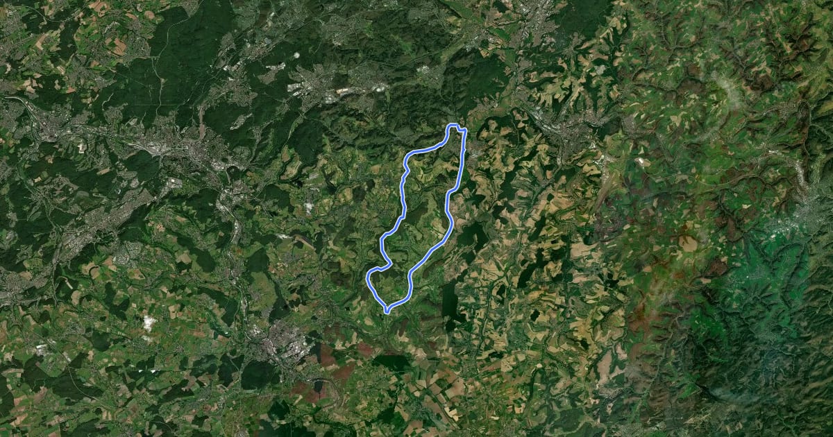 Маршрут Bliesgau-Radweg на спутниковом снимке