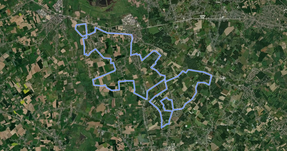 Маршрут Bloesemroute 32 km на спутниковом снимке