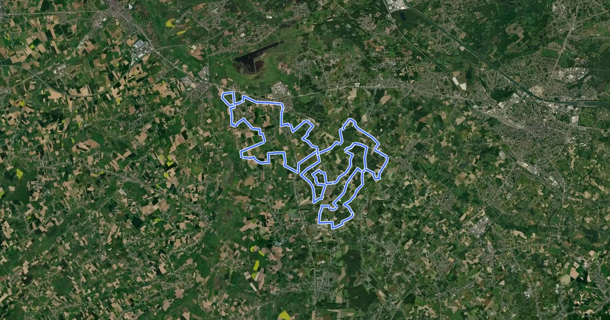 Маршрут Bloesemroute 47 km на спутниковом снимке