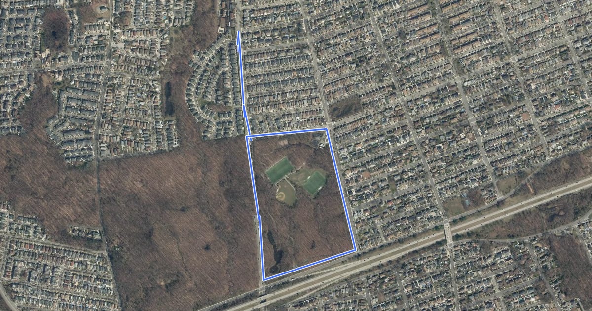 Маршрут Bloomingdale Park Greenway на спутниковом снимке