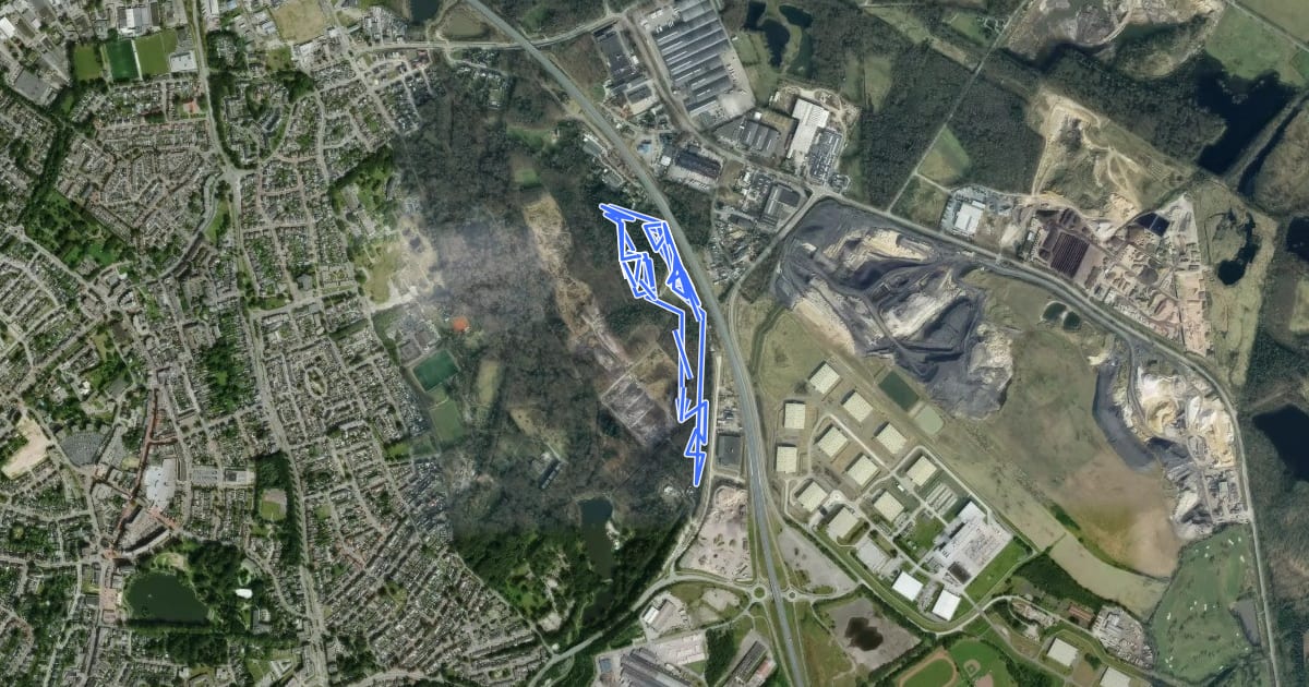 Маршрут BloteVoetenPark Brunssum на спутниковом снимке