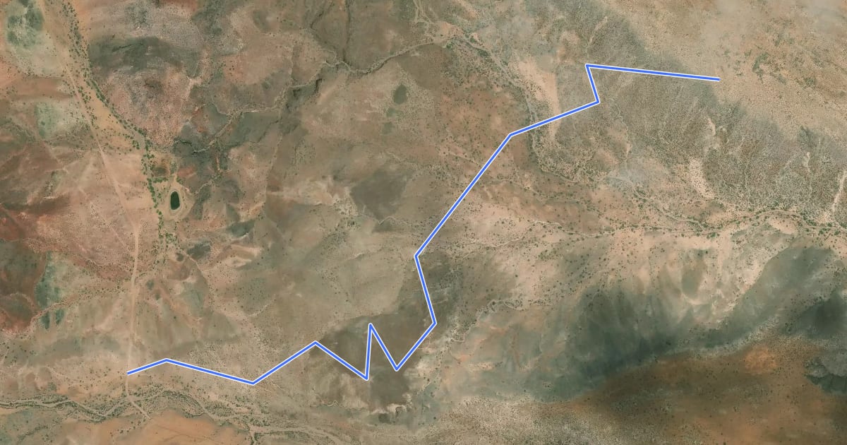 Маршрут Blue Canyon Singletrack на спутниковом снимке
