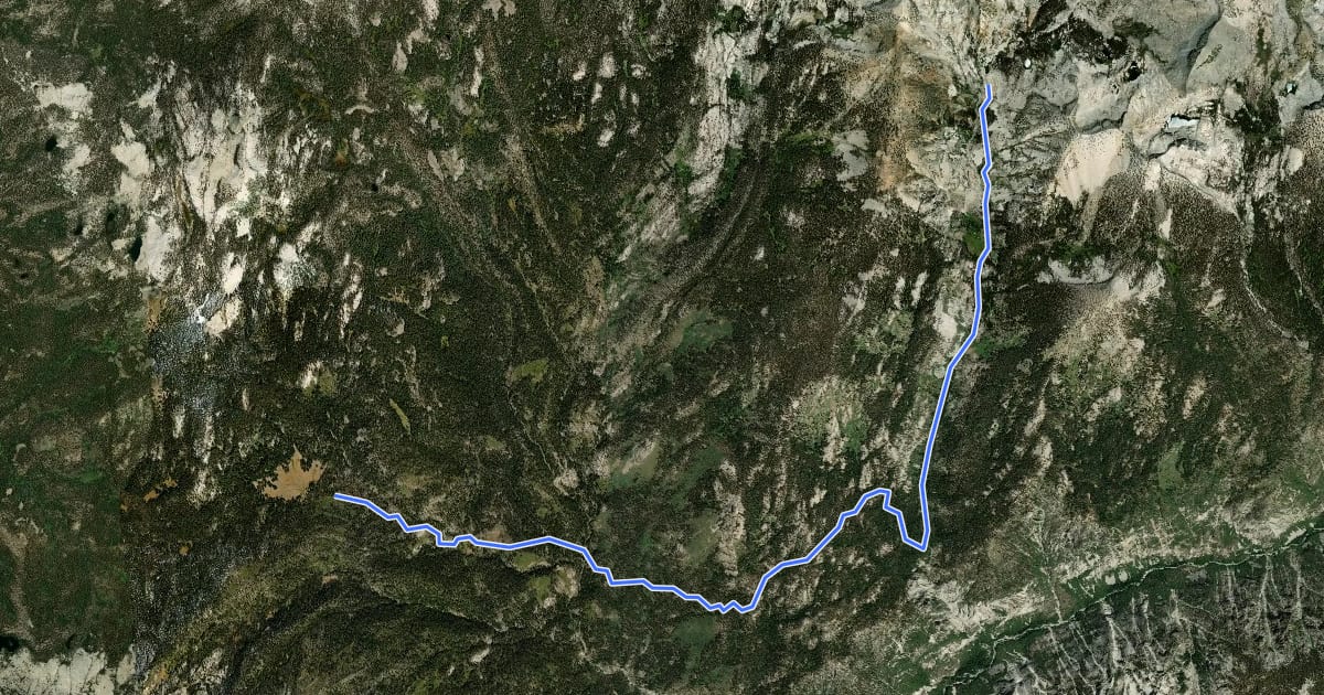 Маршрут Blue Canyon Trail на спутниковом снимке