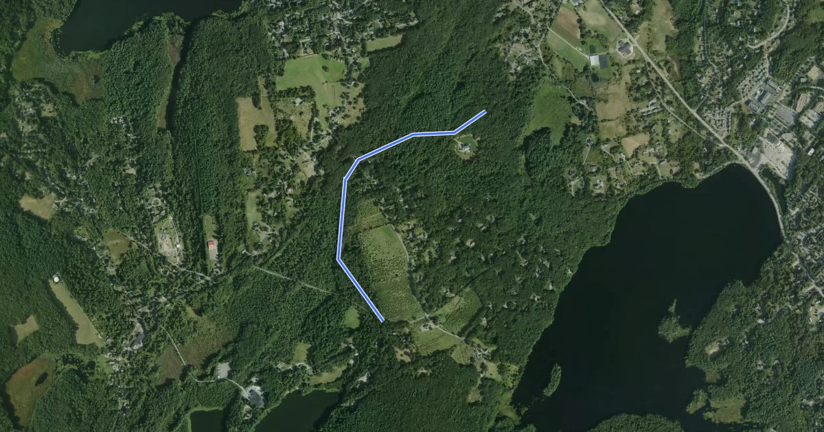 Маршрут Blue Dot Trail на спутниковом снимке