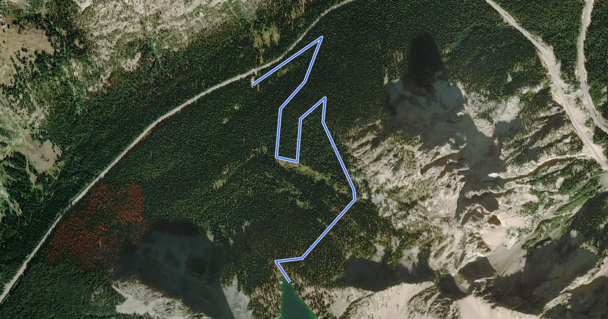 Маршрут Blue Lake Trail на спутниковом снимке
