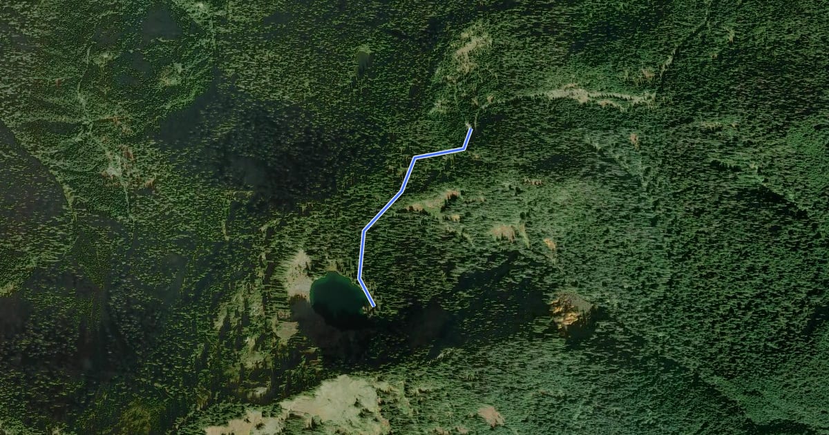 Маршрут Blue Lake Trail на спутниковом снимке