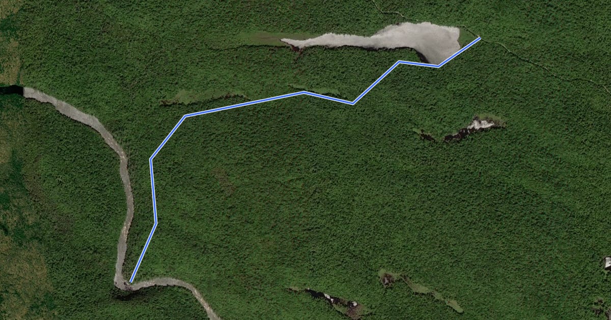 Маршрут Blue Ledges Trail на спутниковом снимке