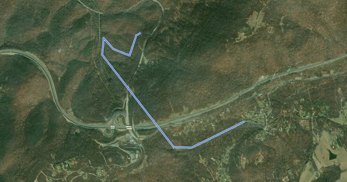 Маршрут Blue Ridge Tunnel Trail на спутниковом снимке