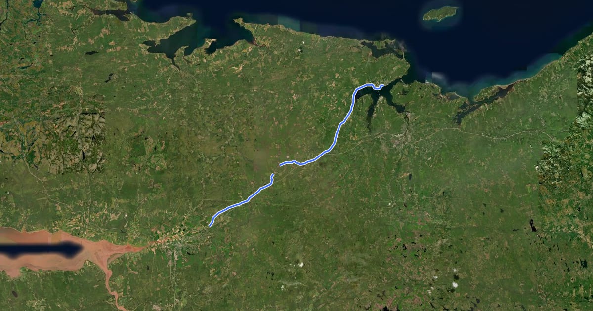 Маршрут Blue Route 1 на спутниковом снимке