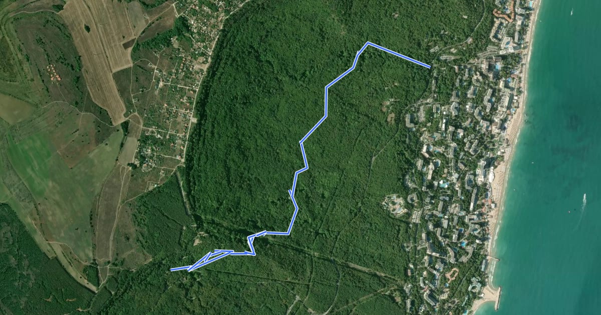 Маршрут Blue Route на спутниковом снимке
