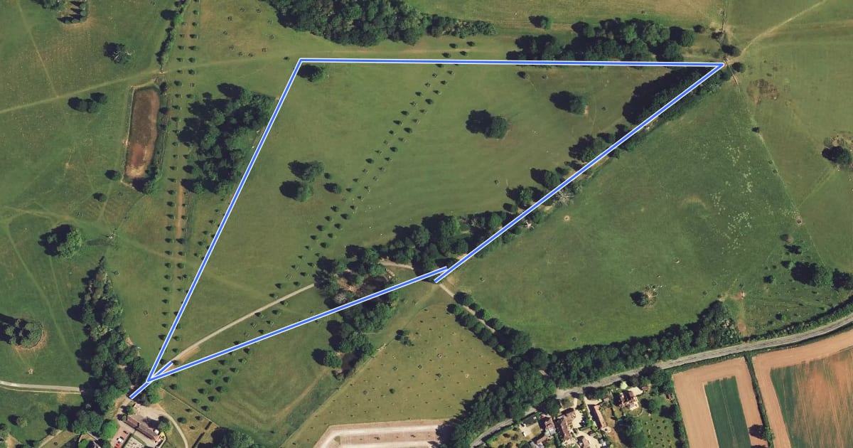 Маршрут Blue Route, Hanbury Hall на спутниковом снимке