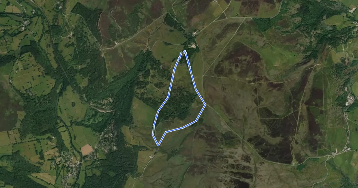 Маршрут Blue Route, Longshaw Estate на спутниковом снимке