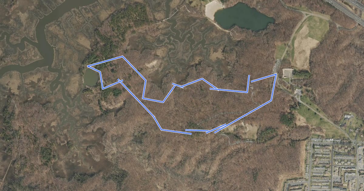 Маршрут Blue Trail Hiking Route на спутниковом снимке