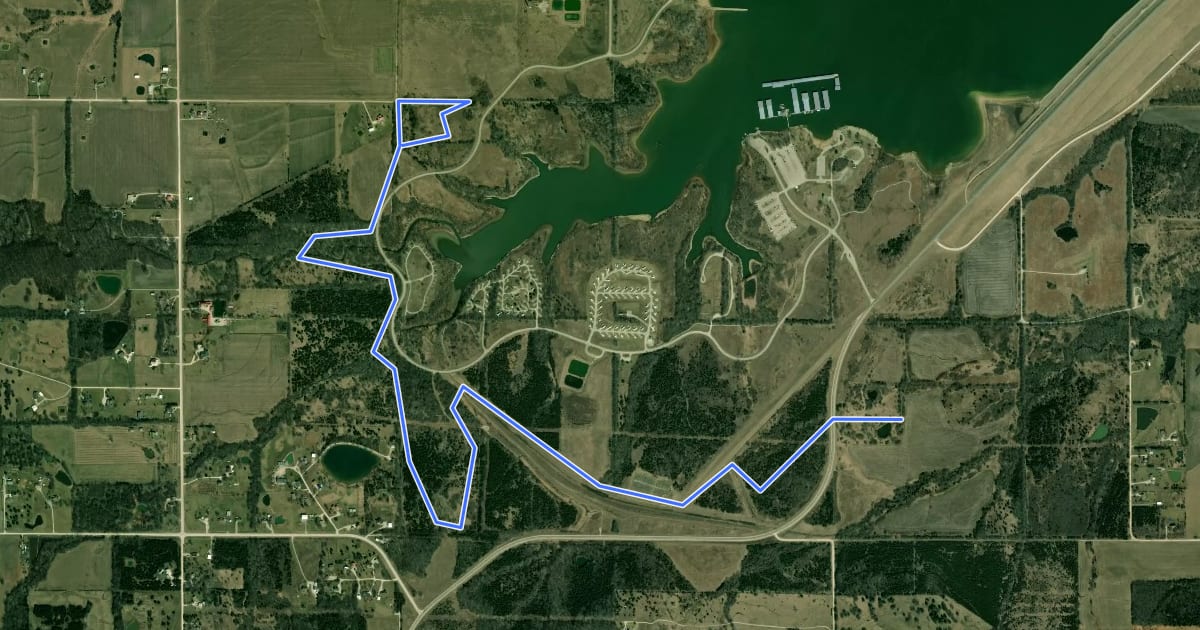 Маршрут Blue West Trail на спутниковом снимке