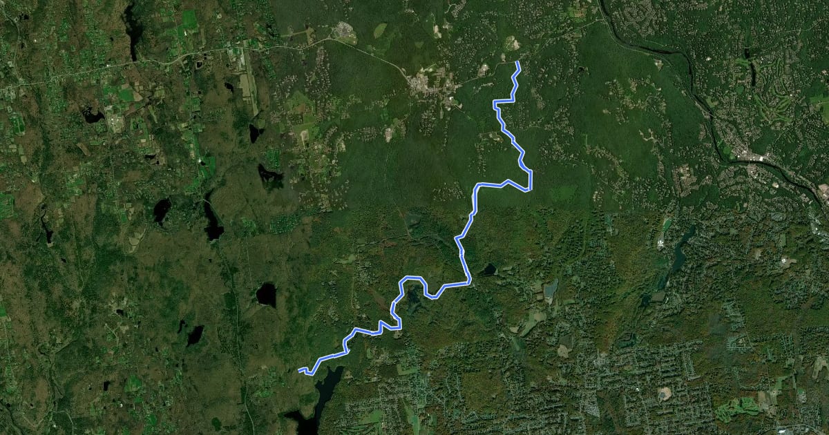 Маршрут Blue-Yellow Trail на спутниковом снимке